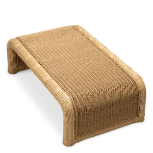 Luxury Faux Rattan Outdoor Coffee Table in Honey Finish 125 cm - Outdoor Coffee Table Top View by Luxury Group International