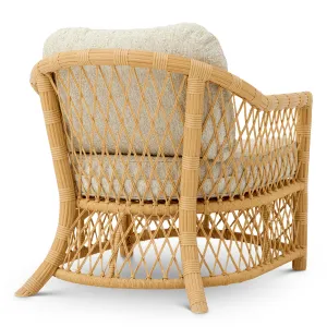 Luxury Faux Rattan Outdoor Lounge Chair with Arden Natural Cushions Back View by Luxury Group International