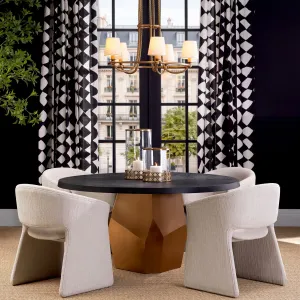 Luxury Five-Light Golden Chandelier with Twisted Frame & Fabric Shades - Luxury Hotel Furniture Lifestyle View by Luxury Group International
