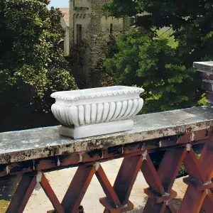 Luxury Fluted Garden Trough Planter with Classical Moulded Rim - Luxury Planters Front View by Luxury Group International