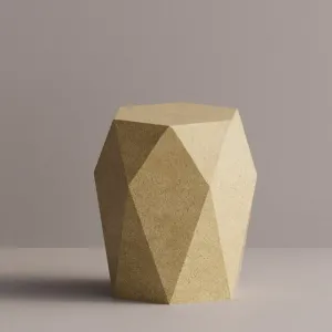Luxury Geometric Concrete Side Table with Faceted Sculptural Design by Luxury Group International