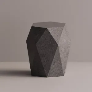 Luxury Geometric Concrete Side Table with Faceted Sculptural Design by Luxury Group International