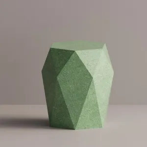 Luxury Geometric Concrete Side Table with Faceted Sculptural Design by Luxury Group International