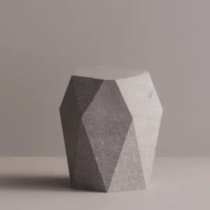 Luxury Geometric Concrete Side Table with Faceted Sculptural Design by Luxury Group International