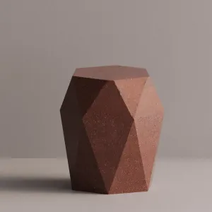 Luxury Geometric Concrete Side Table with Faceted Sculptural Design by Luxury Group International
