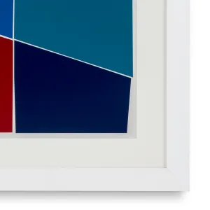 Luxury Geometric Silkscreen Wall Art Print in White Frame 112 cm Bottom View by Luxury Group International