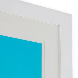 Luxury Geometric Silkscreen Wall Art Print in White Frame 112 cm Side View by Luxury Group International