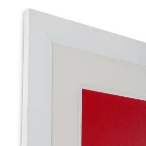 Luxury Geometric Silkscreen Wall Art Print in White Frame 112 cm Top View by Luxury Group International