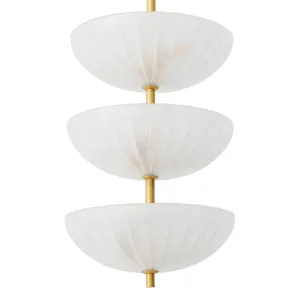 Luxury Glass Ceiling Light with 3 Layered Bowl Shades - Luxury Hotel Furniture Front View by Luxury Group International