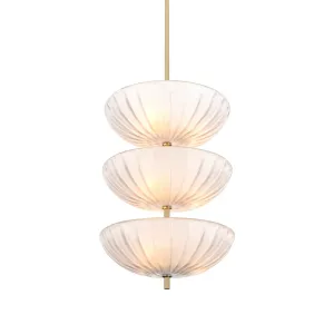 Luxury Glass Ceiling Light with 3 Layered Bowl Shades - Luxury Hotel Furniture Front View by Luxury Group International