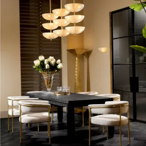 Luxury Glass Ceiling Light with 3 Layered Bowl Shades - Luxury Hotel Furniture Lifestyle View by Luxury Group International