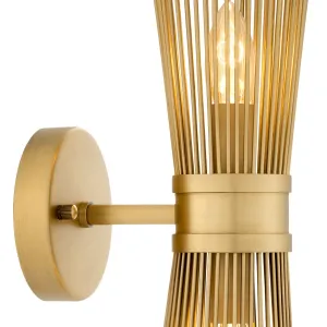 Applique Murale Cage à Tiges Dorée de Luxe – Luminaire Mural Moderne à Double Source Lumineuse Vue détaillée par Luxury Group International