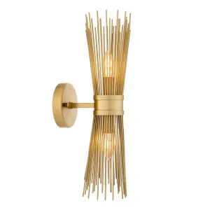 Applique Murale Cage à Tiges Dorée de Luxe – Luminaire Mural Moderne à Double Source Lumineuse Vue de côté par Luxury Group International