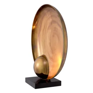 Lampe de Table Sphère Dorée de Luxe – Accent Lumineux Décoratif Sculptural Moderne Vue de côté par Luxury Group International