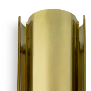 Luxus Goldene Röhren-Wandleuchte mit Skulpturaler Messing-Oberfläche Detailansicht von Luxury Group International