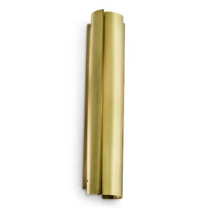 Luxus Goldene Röhren-Wandleuchte mit Skulpturaler Messing-Oberfläche Seitenansicht von Luxury Group International