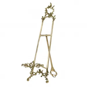 Luxus Goldener Barock-Rahmenhalter mit Verziertem Staffelei-Design für Spiegel & Kunstwerke Vorderansicht von Luxury Group International