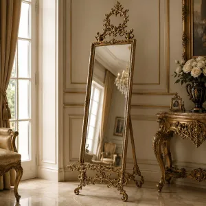Luxus Goldener Barock-Rahmenhalter mit Verziertem Staffelei-Design für Spiegel & Kunstwerke Lifestyle-Ansicht von Luxury Group International