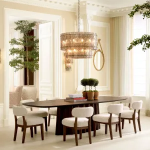 Luxury Golden Baroque Oval Wall Mirror with Ribbon Bow & Ornate Frame - Luxury Hotel Furniture Lifestyle View by Luxury Group International
