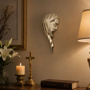 Luxury Golden Bronze Face of Jesus Christ Wall Sculpture Lifestyle View by Luxury Group International