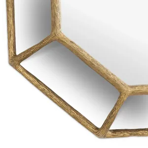 Luxury Golden Geometric Wall Mirror with Open Sculptural Frame – 126.5 cm - Luxury Hotel Furniture Detail View by Luxury Group International