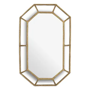 Luxury Golden Geometric Wall Mirror with Open Sculptural Frame – 126.5 cm - Luxury Hotel Furniture Front View by Luxury Group International