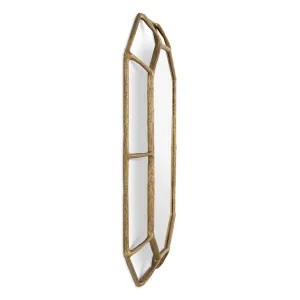 Luxury Golden Geometric Wall Mirror with Open Sculptural Frame – 126.5 cm - Luxury Hotel Furniture Side View by Luxury Group International