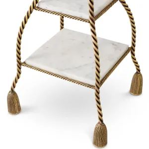 Luxus Goldener Seil-Displayständer mit Marmorböden – 62 cm - Luxus Hotelmöbel Detailansicht von Luxury Group International