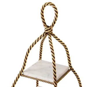 Luxus Goldener Seil-Displayständer mit Marmorböden – 62 cm - Luxus Hotelmöbel Detailansicht von Luxury Group International
