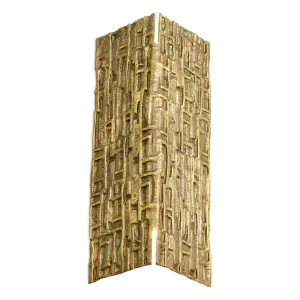 Lampada da Parete Scultorea di Lusso Dorata con Design Geometrico Testurizzato – 40 cm - Lampada da Parete di Lusso Vista frontale di Luxury Group International