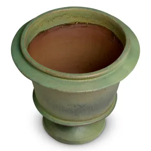 Macetero de Jardín de Pedestal con Pátina Verde de Lujo y Diseño de Borde en Capas Vista superior por Luxury Group International
