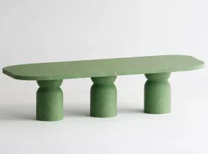 Luxury Green Sculptural Oval Pedestal Table for Indoor and Outdoor Living by Luxury Group International