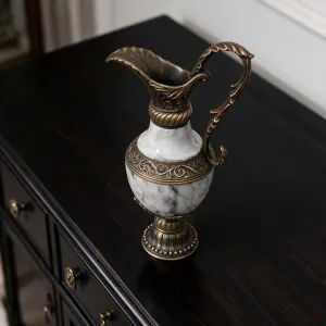 Luxury Grey Lacquer Baroque Ewer Vase with Bronze Mounts - Luxury Vases Lifestyle View by Luxury Group International