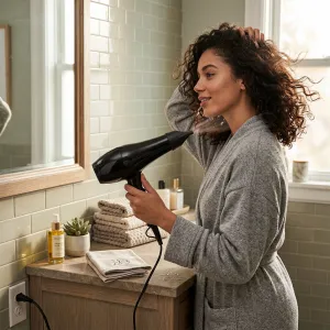 Luxury Hair Dryer with Dual Speed Control & Removable Air Filter Lifestyle View by Luxury Group International