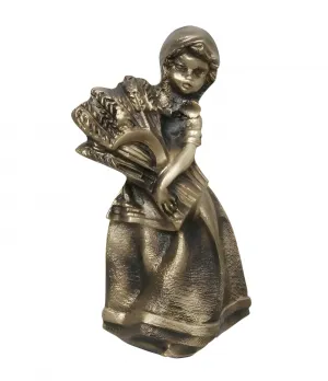 Luxus Erntejungfrau Bronze Skulptur mit Weizenbündel – Luxus Bronzefigur Vorderansicht von Luxury Group International
