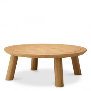 Luxury Honey Tones Modern Outdoor Coffee Table Front View by Luxury Group International