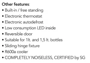 Luxury Hotel Mini Bar Cabinet with Zero-Noise Thermoelectric Cooling Technology - 40 Litre Detail View by Luxury Group International