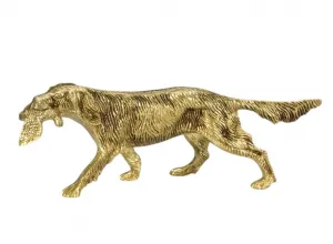 Escultura de Bronce de Perro de Caza de Lujo con Ave de Caza en Dos Acabados por Luxury Group International
