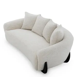 Luxus Elfenbeinfarbenes Designer-Sofa mit geschwungener Form für moderne Wohnzimmer Seitenansicht von Luxury Group International