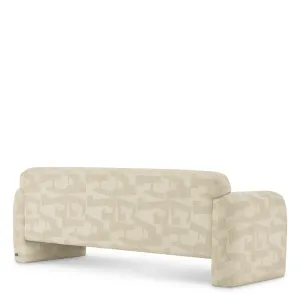 Luxus Elfenbeinfarbenes Sofa mit geometrischem Muster für zeitgenössische Wohnzimmer Rückansicht von Luxury Group International