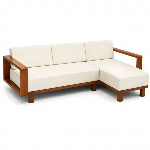Luxus Ecksofa in L-Form mit Holzrahmen & Chaiselongue von Luxury Group International