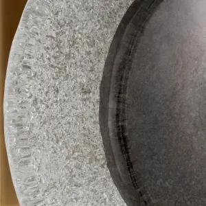 Luxury Layered Glass Disc Wall Light with Antique Brass Finish Detail View by Luxury Group International
