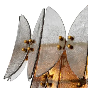 Lustre en Cristal à Motif Feuille de Luxe avec Structure Dorée - Luminaire Lustre Vue détaillée par Luxury Group International
