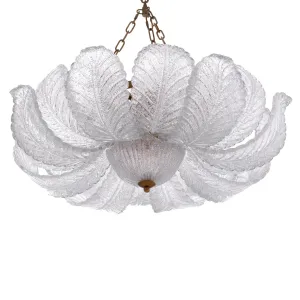 Luxury Leaf Glass Chandelier – Elegant Pendant Ceiling Lamp for Sophisticated Interiors Front View by Luxury Group International