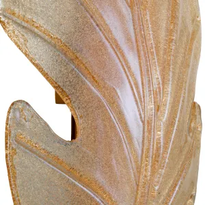 Luxury Leaf Inspired Wall Lamp with Textured Glass Design and Golden Finish - Luxury Hotel Furniture Detail View by Luxury Group International