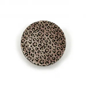 Luxury Leopard Print Round Stool with Gold Metal Base- Luxury Hotel Furniture Top View by Luxury Group International