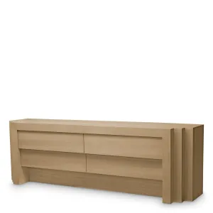 Luxury Light Oak Four-Drawer Sideboard Cabinet with Layered Frame - Luxury Sideboard Cabinet by Luxury Group International
