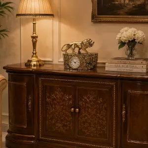 Luxury Lion Bronze Alarm Clock with Golden Textured Rock Base - Luxury Bronze Sculpture Lifestyle View by Luxury Group International