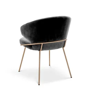 Luxus Wohnzimmer- & Hotel-Sessel Schwarz / Gold 60 cm – Luxus Hotelmöbel – Luxus Möbel Rückansicht von Luxury Group International