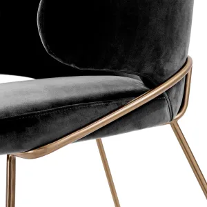 Luxus Wohnzimmer- & Hotel-Sessel Schwarz / Gold 60 cm – Luxus Hotelmöbel – Luxus Möbel Detailansicht von Luxury Group International
